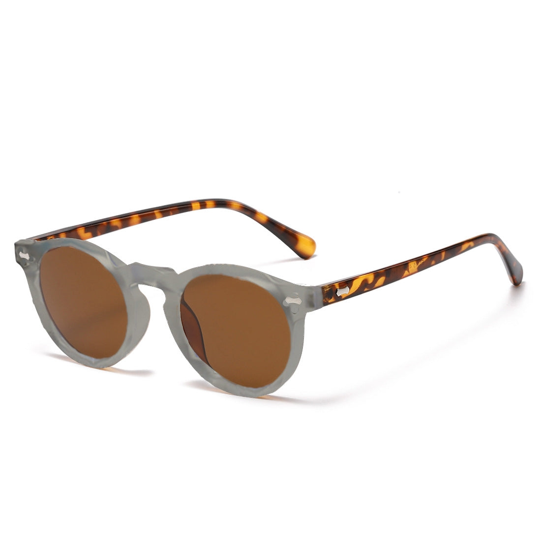Literary retro round Japanese and Korean fashionable rice nail sunglasses