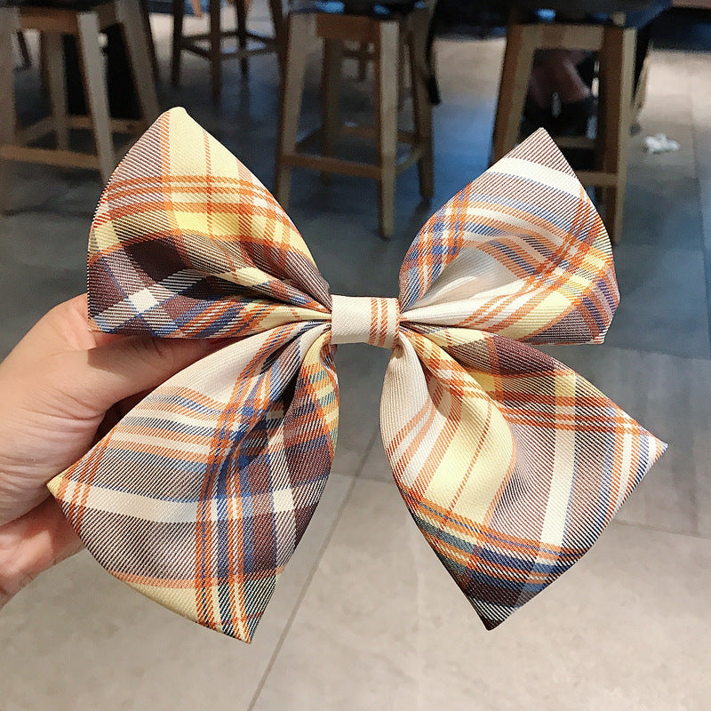 Girl's Plaid Bow Hairpin