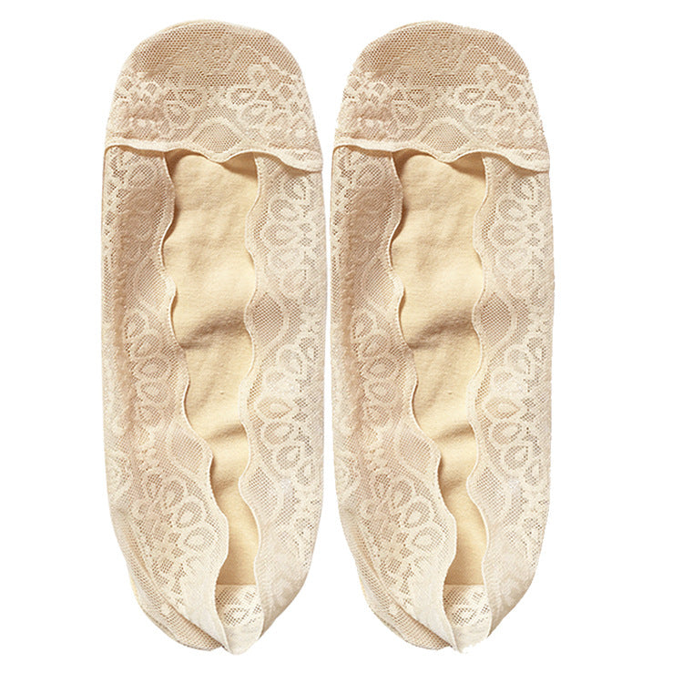Shallow Mouth Ice Silk Silicone Non-Slip Socks