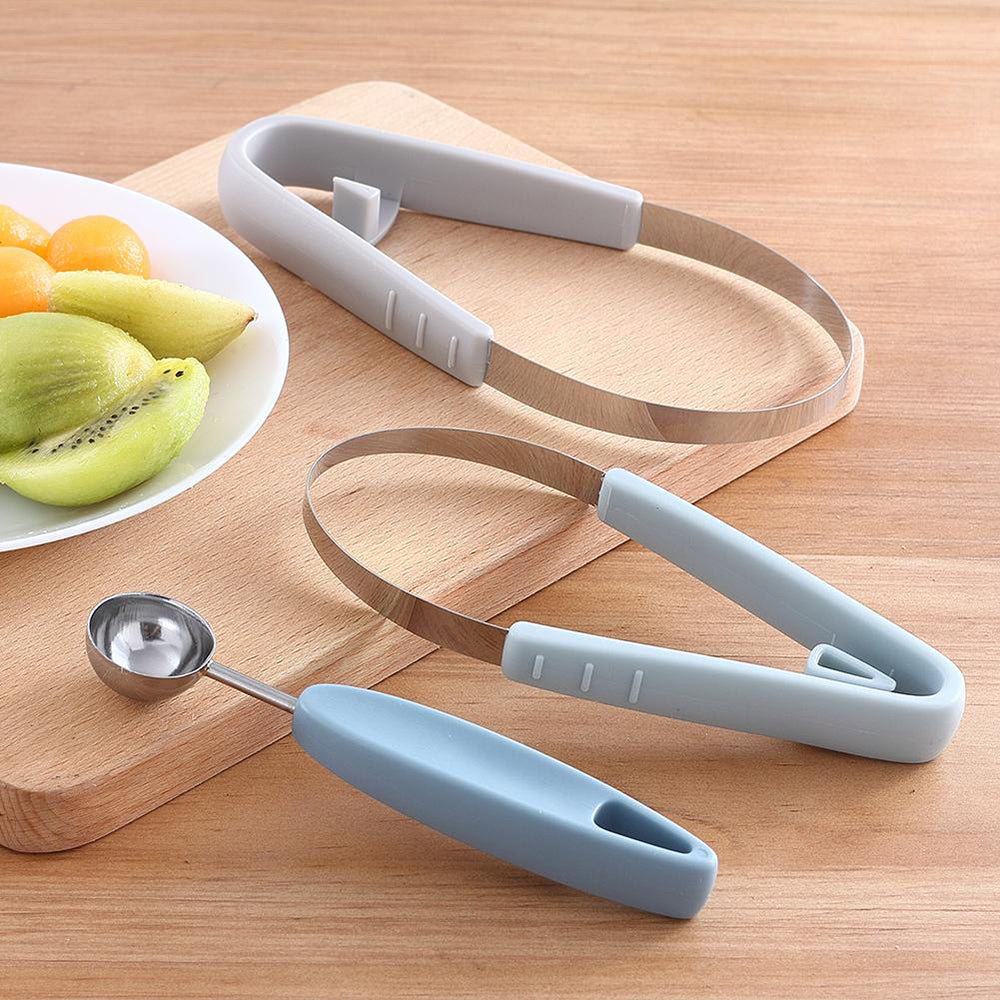 3 in 1 Fruit Carving Cutter Ball Digger DIY Kiwi Knife Watermelon Fruit Scoop Ice Cream Spoon Pastry Decor Tool