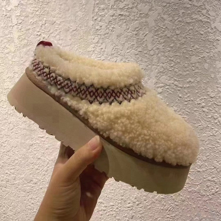Women's Platform Low-top Slip-on Snow Boots Cotton Shoes