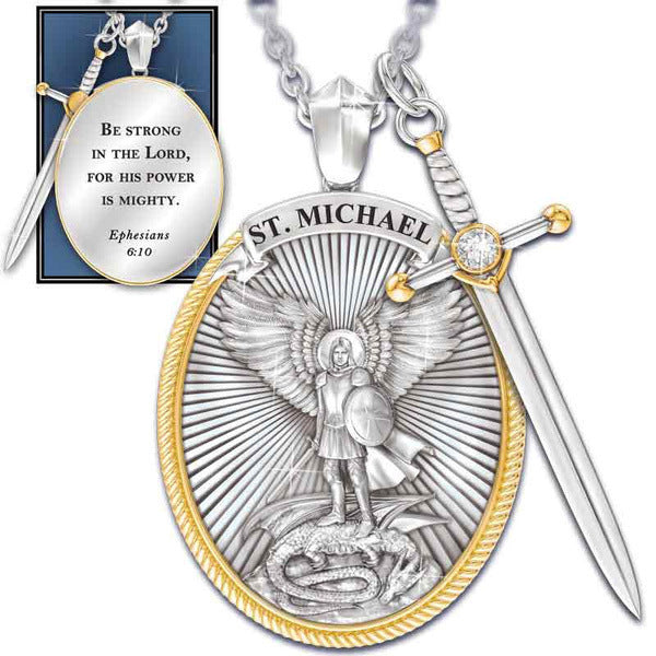 65 Cm Chain Protection Shield Western Mythology Faith Necklace