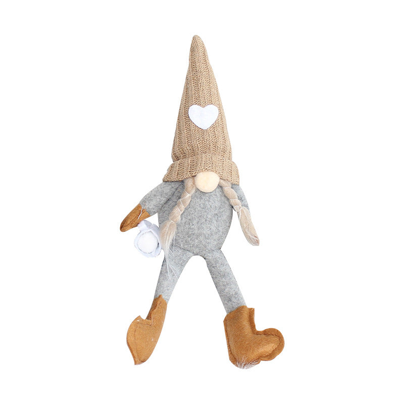 Knitted Faceless Doll Hand Grinding Coffee Ornament