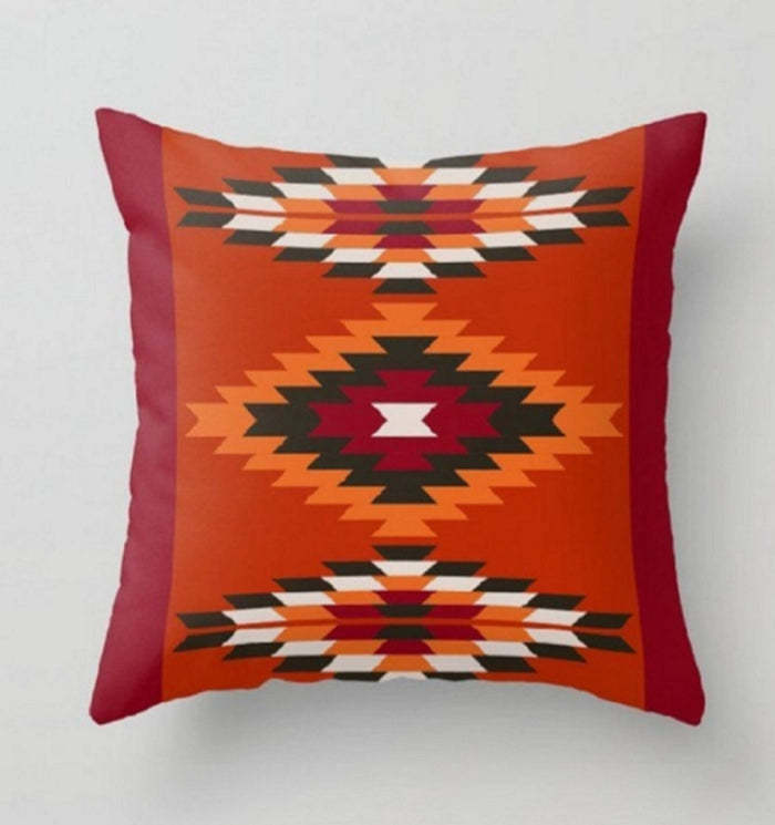 Geometric Pattern Cotton And Linen Pillowcase