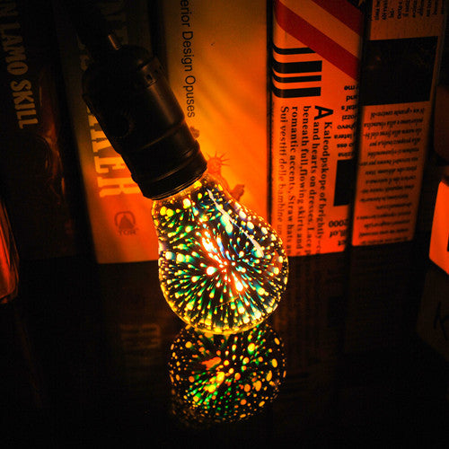 3D LED Bulb Star E27 Vintage Edison Night Light Colorful Bombillas Retro Glass Lampara Ampoule Christmas Home Decor Firework RGB