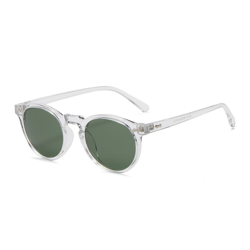 Literary retro round Japanese and Korean fashionable rice nail sunglasses