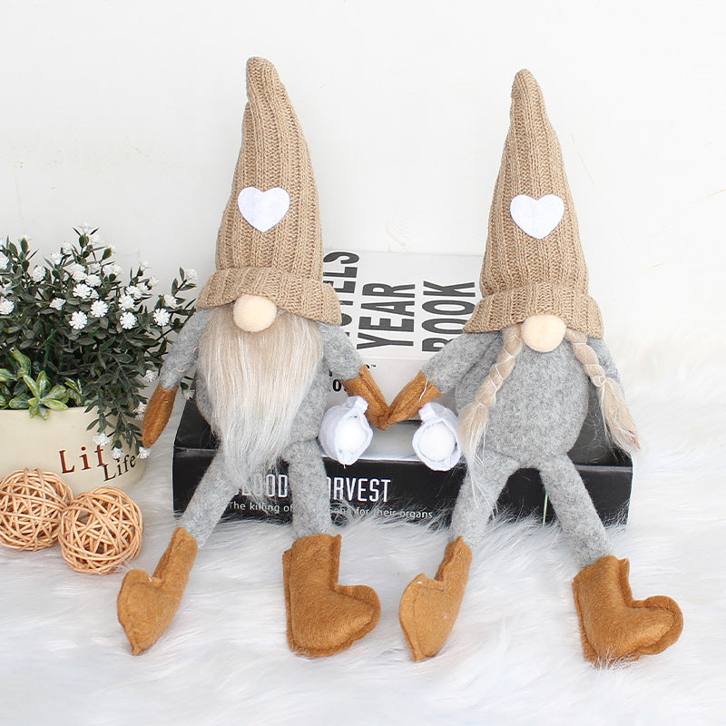 Knitted Faceless Doll Hand Grinding Coffee Ornament