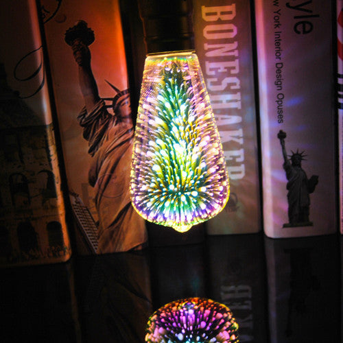 3D LED Bulb Star E27 Vintage Edison Night Light Colorful Bombillas Retro Glass Lampara Ampoule Christmas Home Decor Firework RGB
