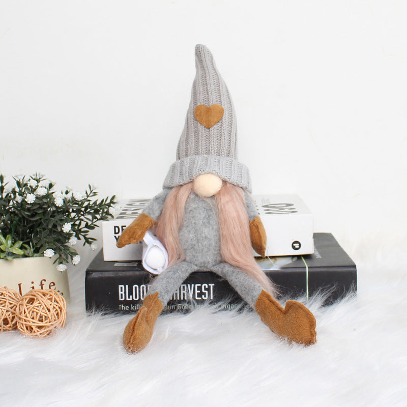Knitted Faceless Doll Hand Grinding Coffee Ornament