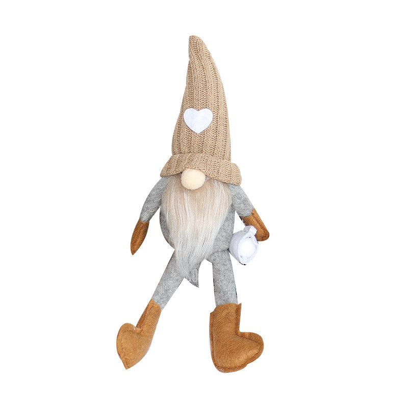 Knitted Faceless Doll Hand Grinding Coffee Ornament