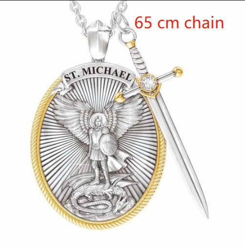 65 Cm Chain Protection Shield Western Mythology Faith Necklace