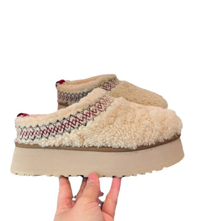 Women's Platform Low-top Slip-on Snow Boots Cotton Shoes