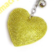 Peach Heart Hot Rhinestone Leather Advertising Keychain