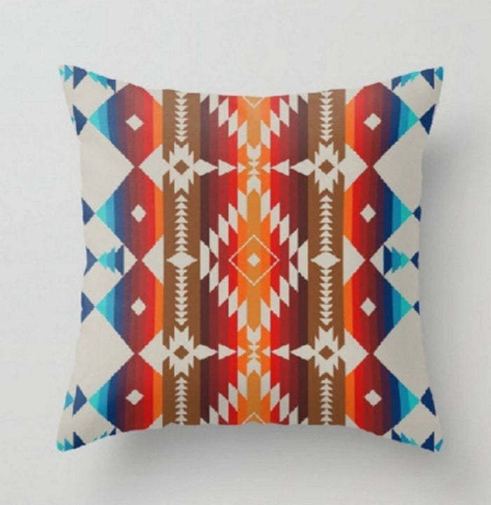 Geometric Pattern Cotton And Linen Pillowcase