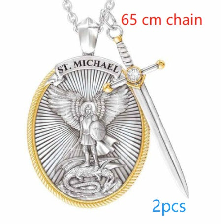 65 Cm Chain Protection Shield Western Mythology Faith Necklace