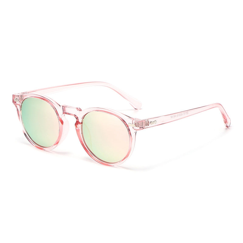 Literary retro round Japanese and Korean fashionable rice nail sunglasses