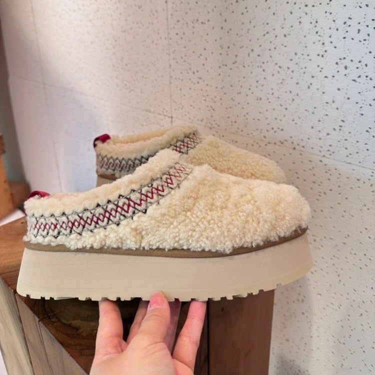 Women's Platform Low-top Slip-on Snow Boots Cotton Shoes