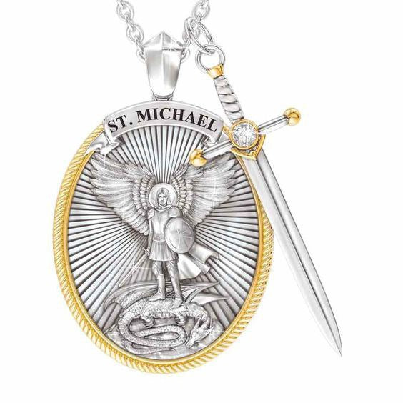 65 Cm Chain Protection Shield Western Mythology Faith Necklace