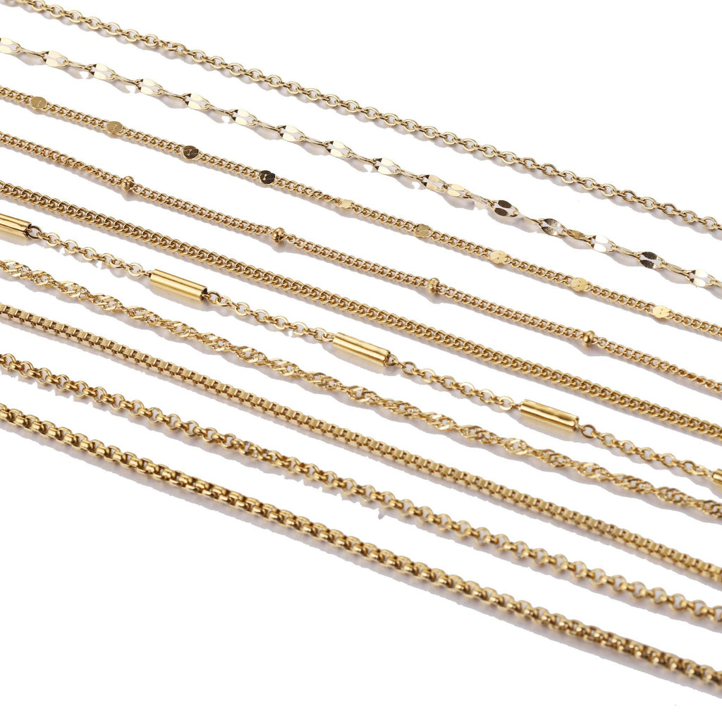 Stainless Steel Water Ripple Chain With Chain Collarbone Chain