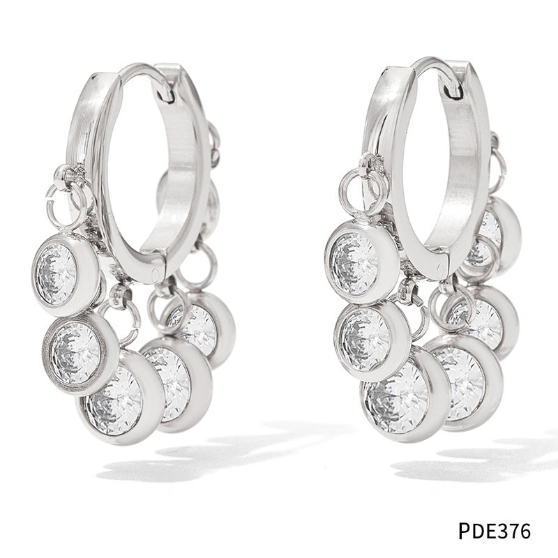 New Zircon Geometric Delicate Earrings Women