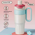 780ml Gradient Double Drink Thermal Cup Stainless Steel With Lid Coffee Cup Thermos Large Capacity Straw Cup For Male And Female