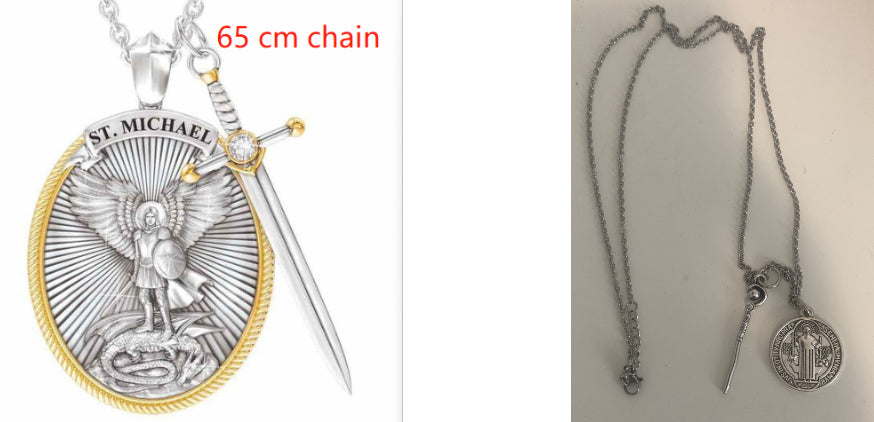 65 Cm Chain Protection Shield Western Mythology Faith Necklace
