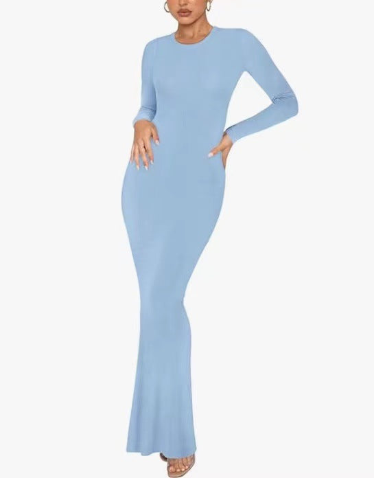 Women's Elegant Slim-fit Short-sleeved Round Neck Dress