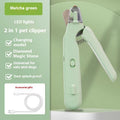 2 In 1 Pet Nail Clippers With Led Light Dog Cat Special Blood Line Scissors Multifunction Animals Paw Nail Trimmer Pet Supplies