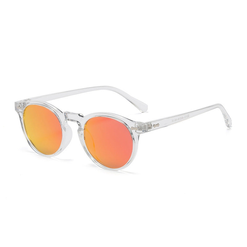 Literary retro round Japanese and Korean fashionable rice nail sunglasses