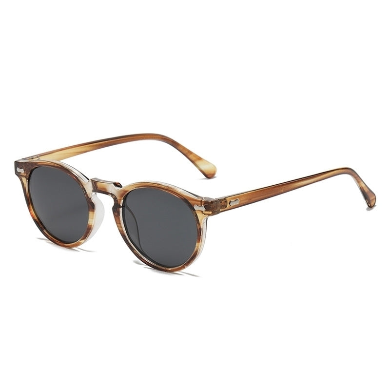 Literary retro round Japanese and Korean fashionable rice nail sunglasses