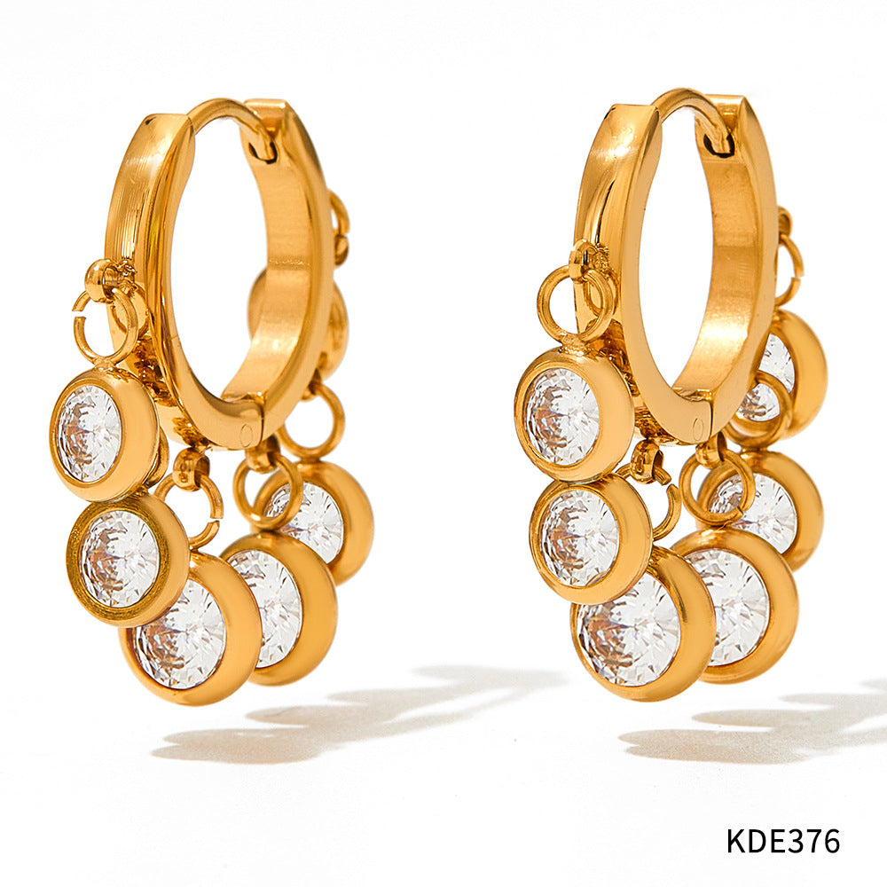 New Zircon Geometric Delicate Earrings Women