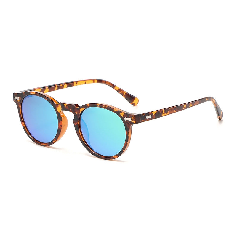 Literary retro round Japanese and Korean fashionable rice nail sunglasses