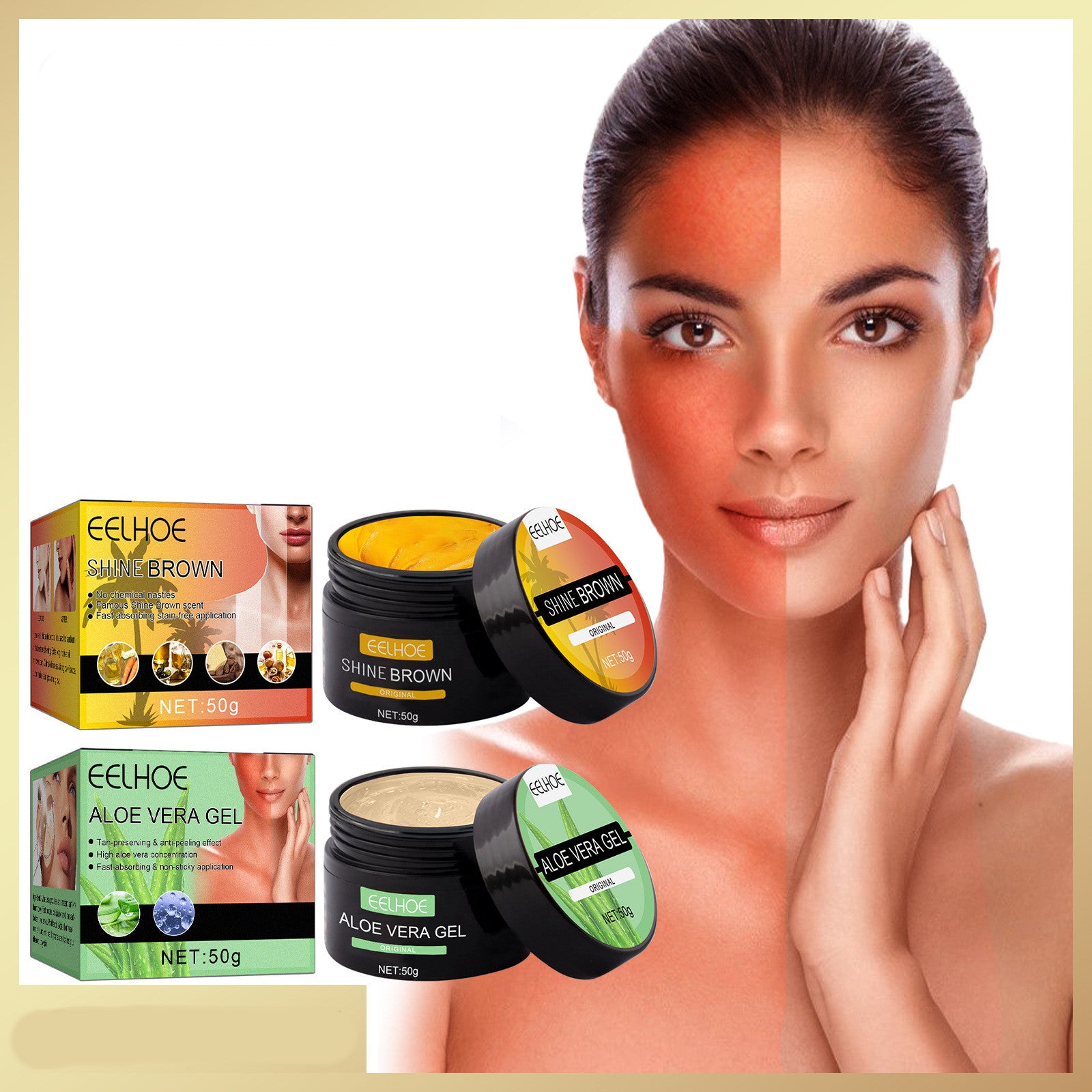 Summer Beach Bronzer Tanning Booster Skin Sunburn Repair Gel
