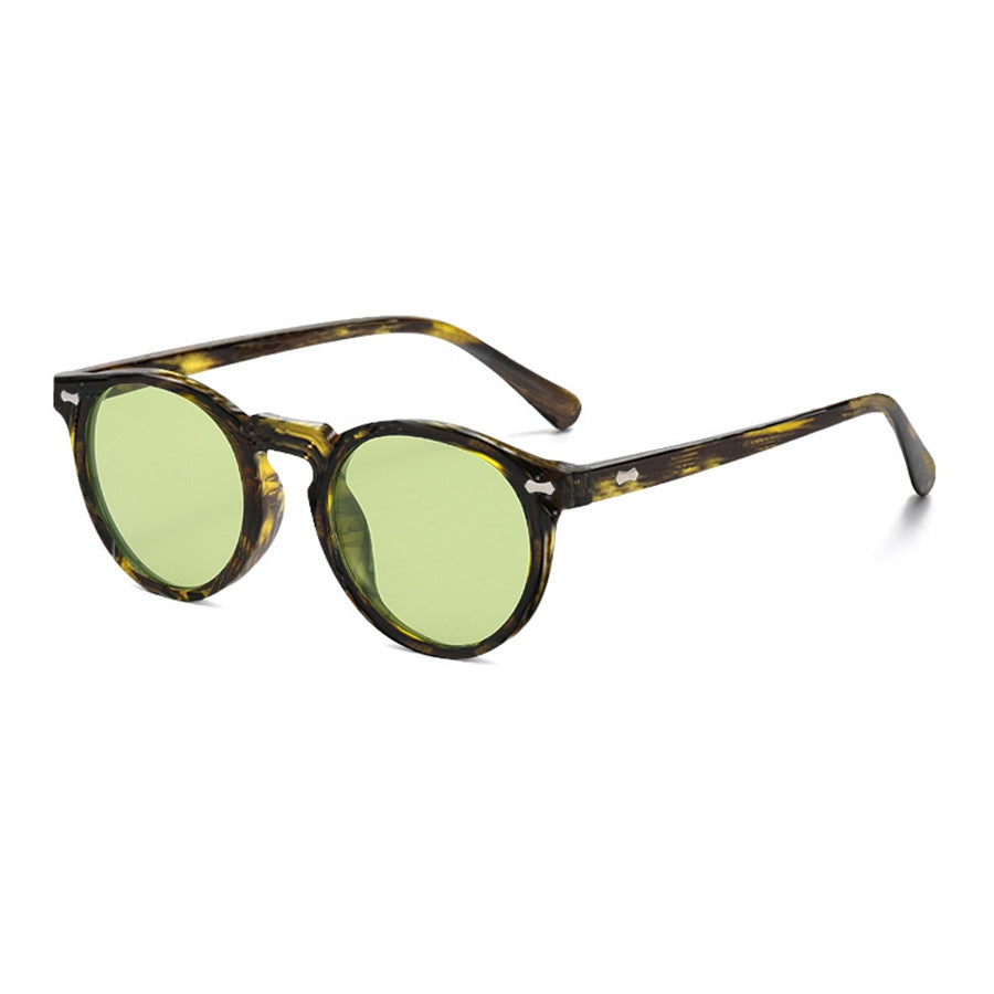 Literary retro round Japanese and Korean fashionable rice nail sunglasses