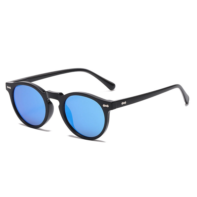 Literary retro round Japanese and Korean fashionable rice nail sunglasses