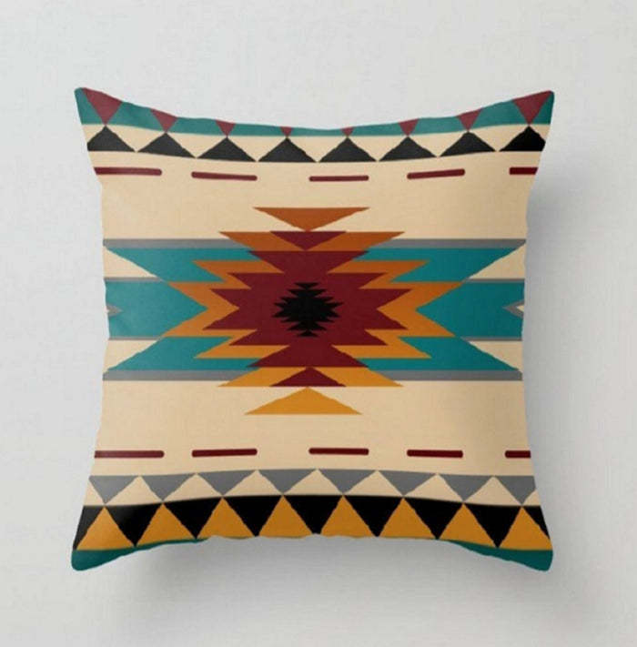 Geometric Pattern Cotton And Linen Pillowcase